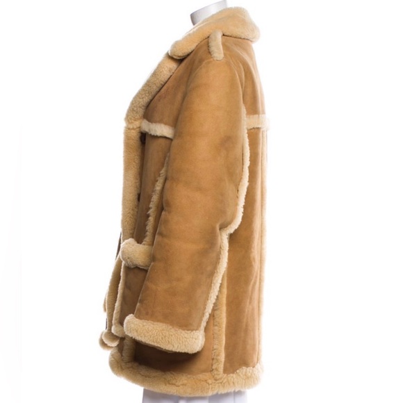 Saks Fifth Avenue brown shearling jacket coat Size 42 - Picture 3 of 17